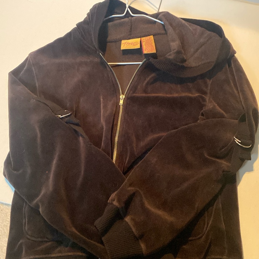 Vintage Thalia Sodi Deep Plum Velour Hoodie